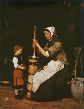 Woman Churning